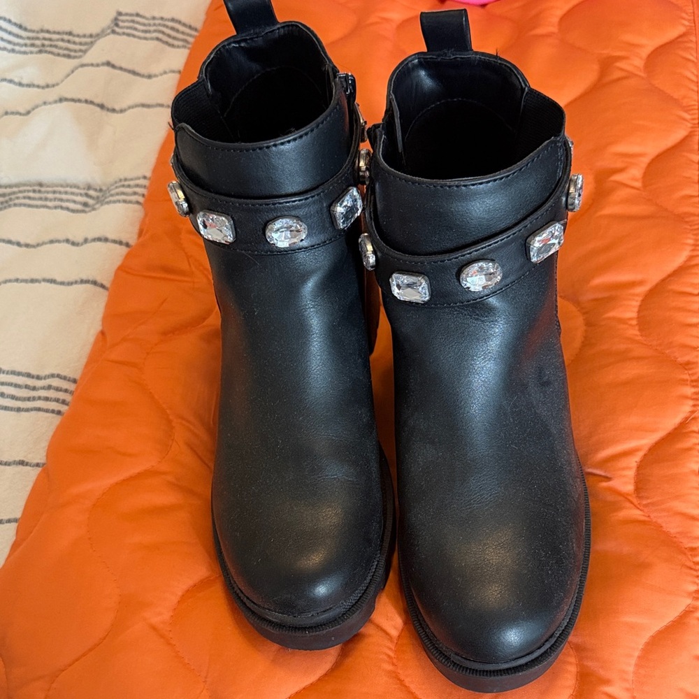 Target A New Day Black Ankle Boots with Crystal Accents